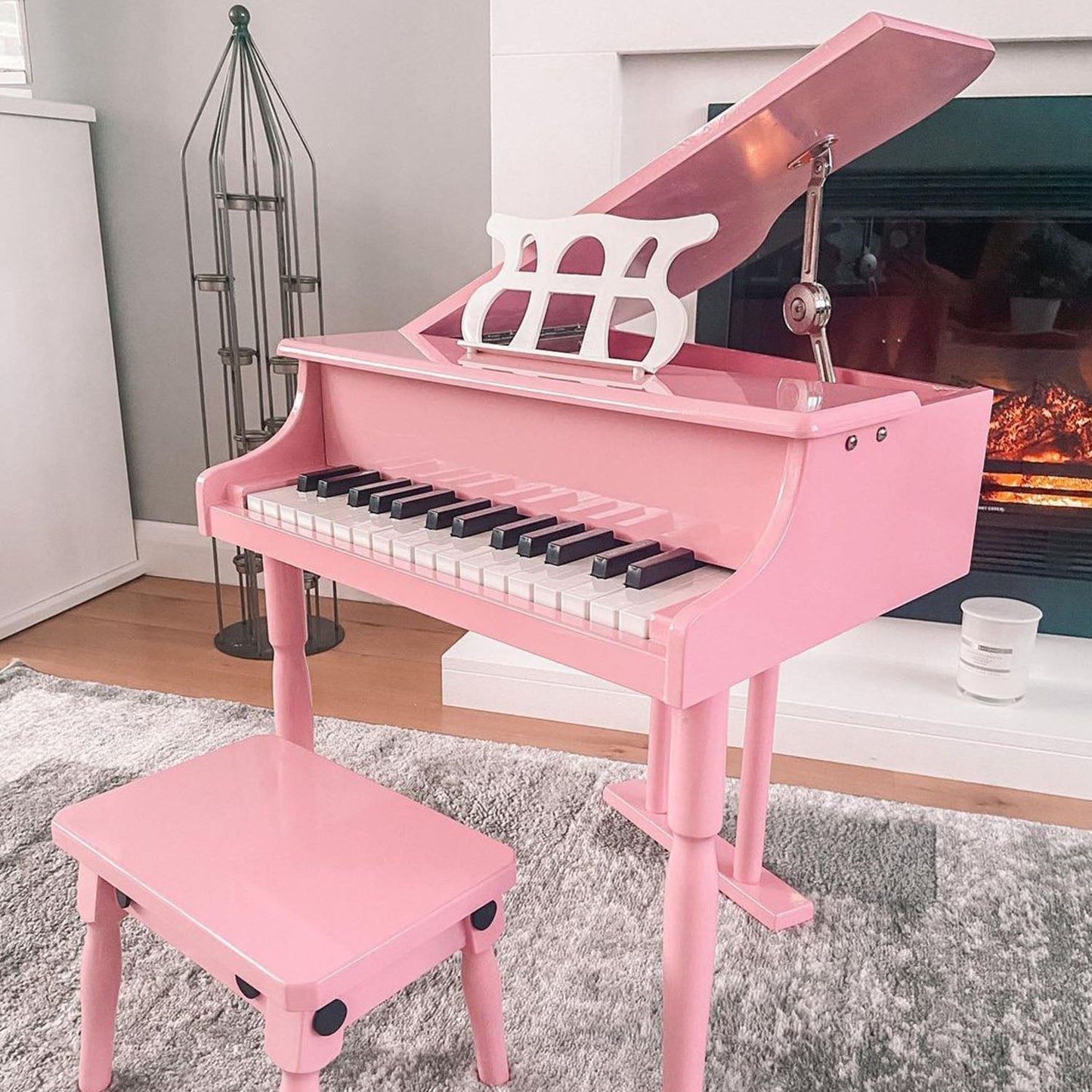 HOMCOM 30 Keys Mini Kids Piano With Music Stand And Bench Ideal Gift For Little Musicians Beginners