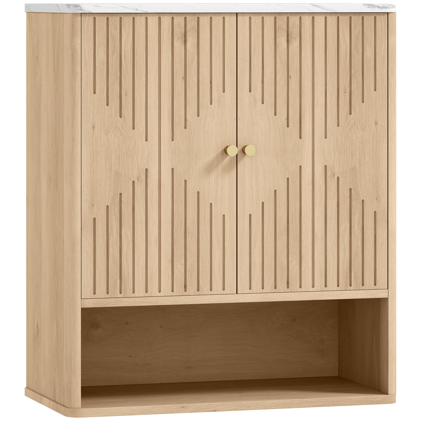 HOMCOM Bathroom Wall Cabinet With Adjustable Shelf Space Saving Organizer For Small Bathrooms