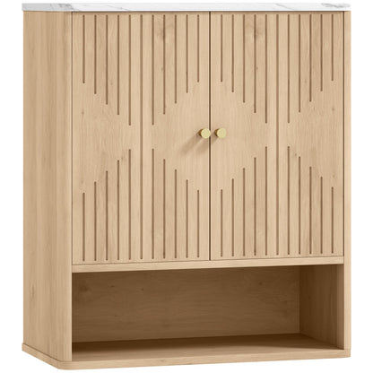 HOMCOM Bathroom Wall Cabinet With Adjustable Shelf Space Saving Organizer For Small Bathrooms