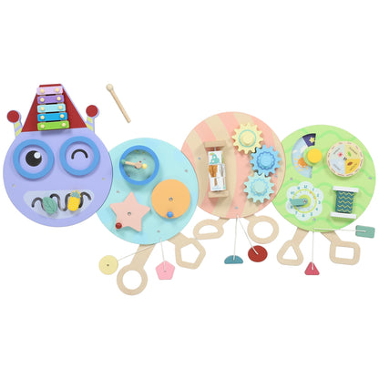 AIYAPLAY Caterpillar Busy Board With 7 Activities For Nursery Playroom Home Ages Three And Up Reduces Screen Time