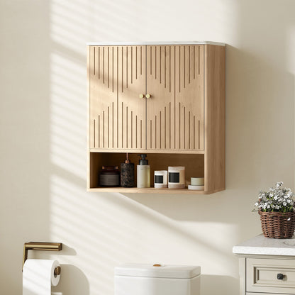 HOMCOM Bathroom Wall Cabinet With Adjustable Shelf Space Saving Organizer For Small Bathrooms
