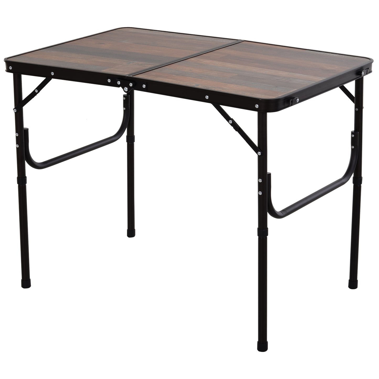 Outsunny 3ft Folding Camping Table Height Adjustable Portable Aluminium Rust Resistant for Campers and Outdoor Parties